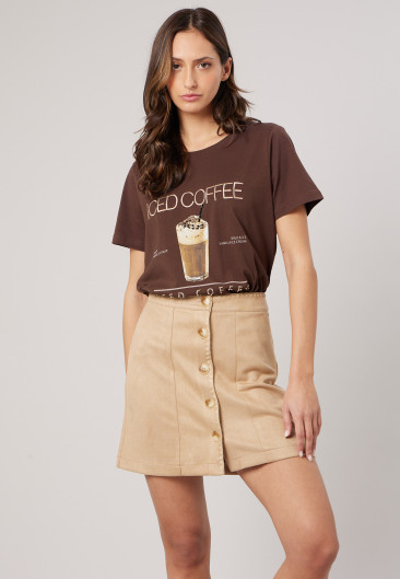 T-shirt COFFEE Beige femme-1