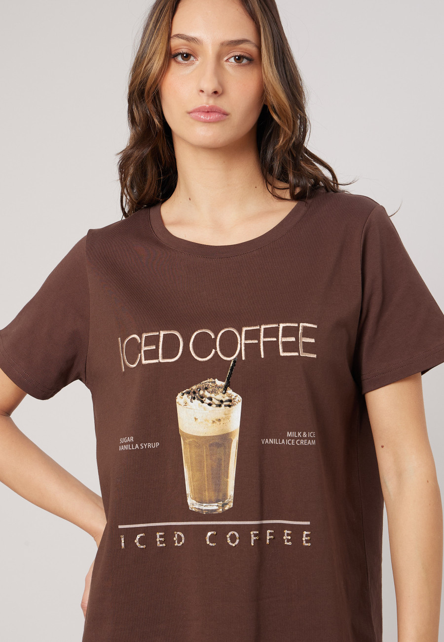 T-shirt COFFEE Light Brown femme-3