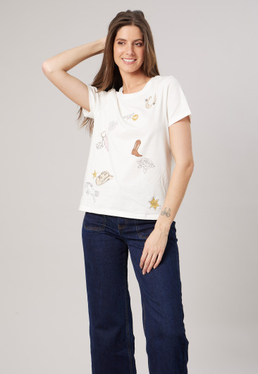 COWGIRL T-shirt Off White women-1