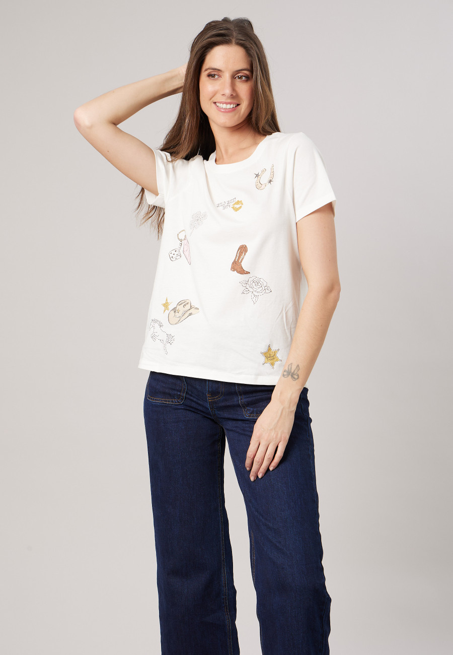 COWGIRL T-shirt Off White women-1