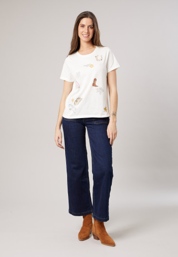 T-shirt COWGIRL Off White femme-1
