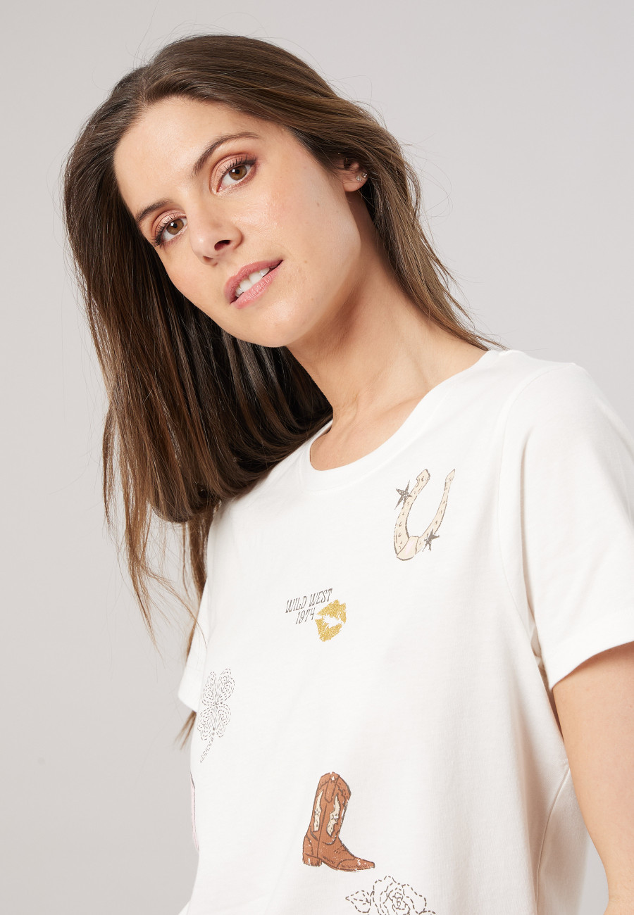 COWGIRL T-shirt Off White women-3