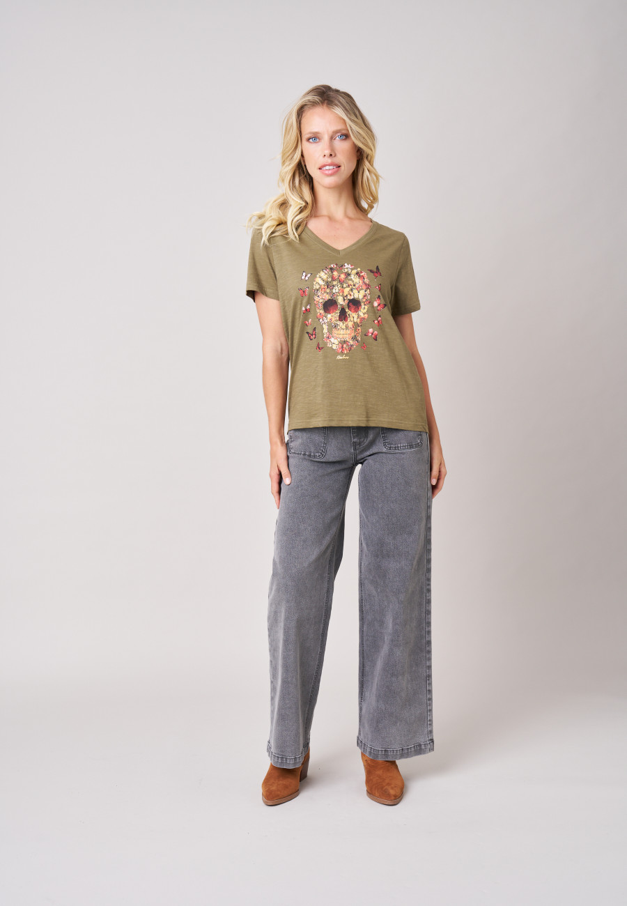 BESKULL T-shirt Light Khaki women-2