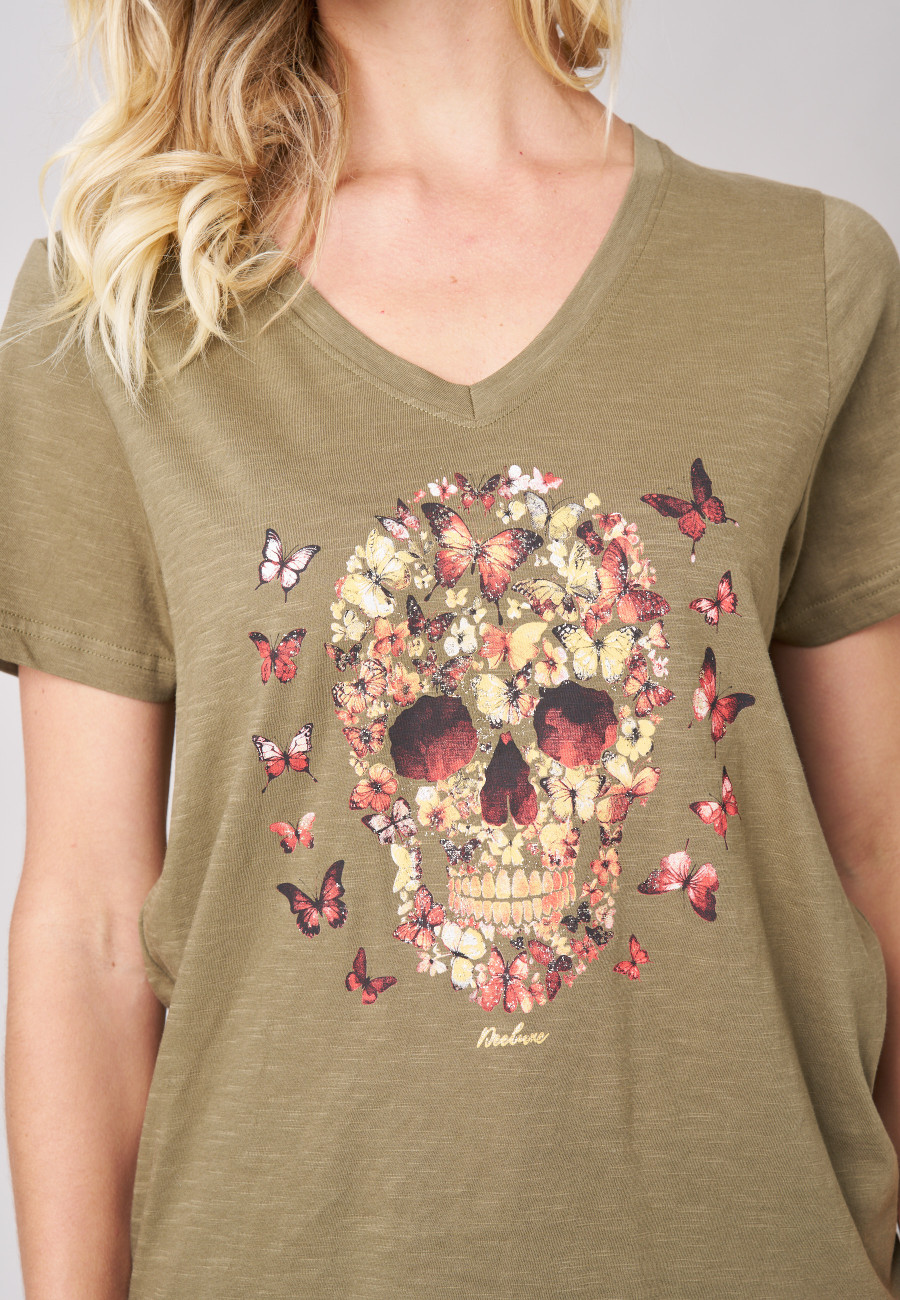 BESKULL T-shirt Light Khaki women-3