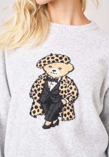 SWEATBEAR Sweater Light Grey Mel women-1