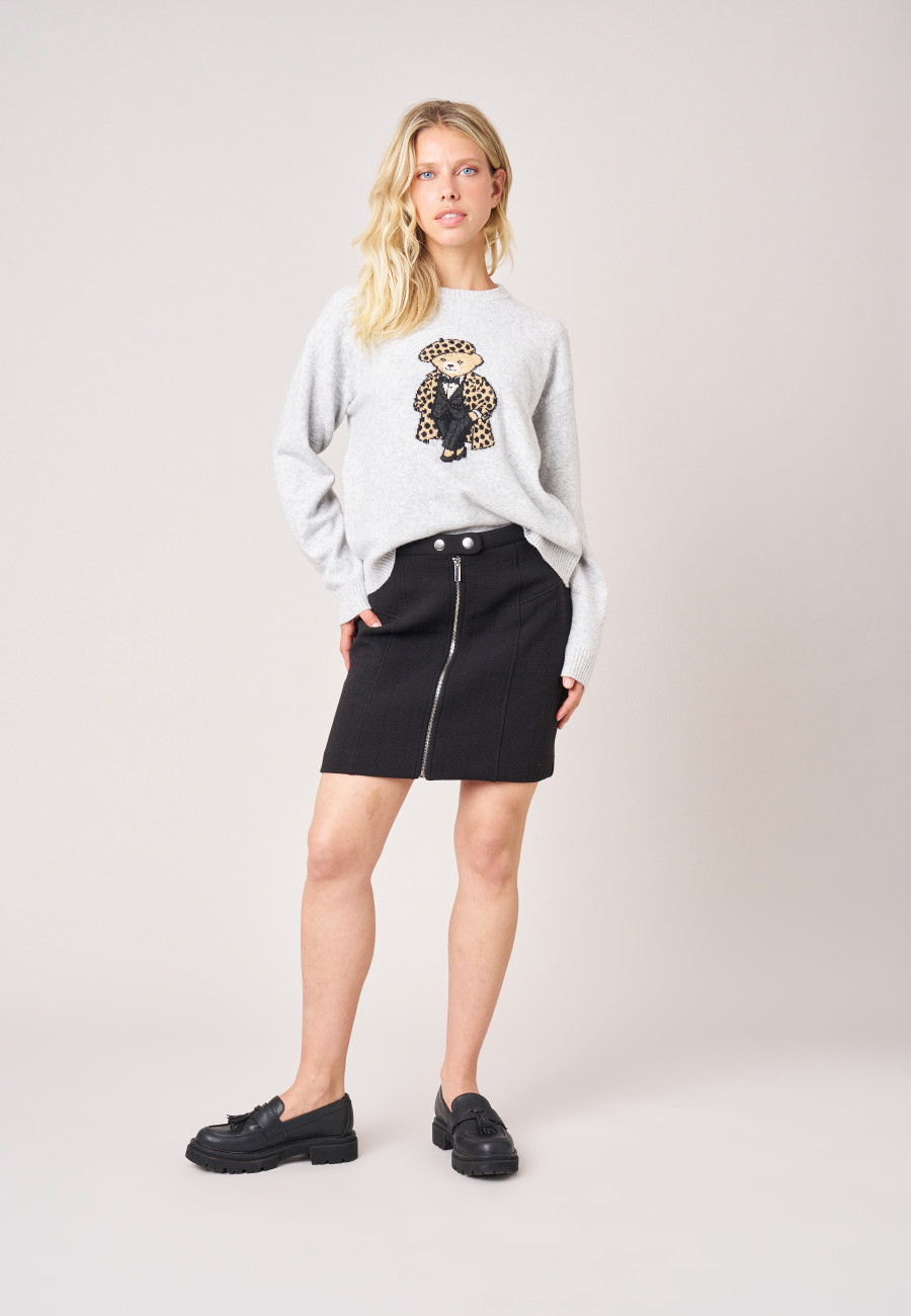 Pull SWEATBEAR Light Grey Mel femme-3