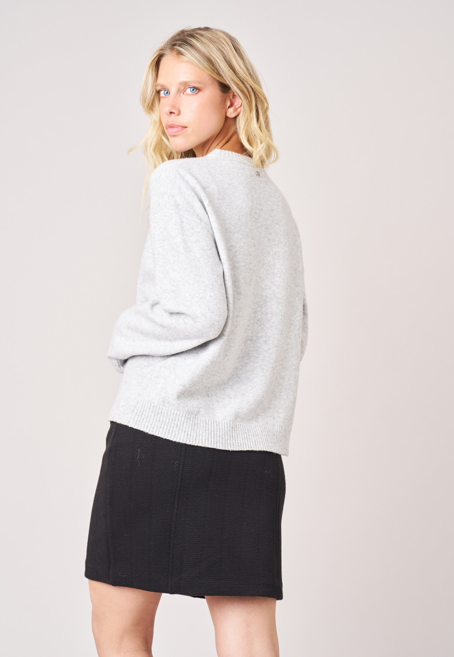 Pull SWEATBEAR Light Grey Mel femme-4
