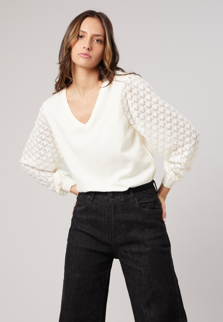 Pull AUDRINE Off White femme-1