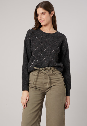 Pull VANESS Grey Mel femme-1