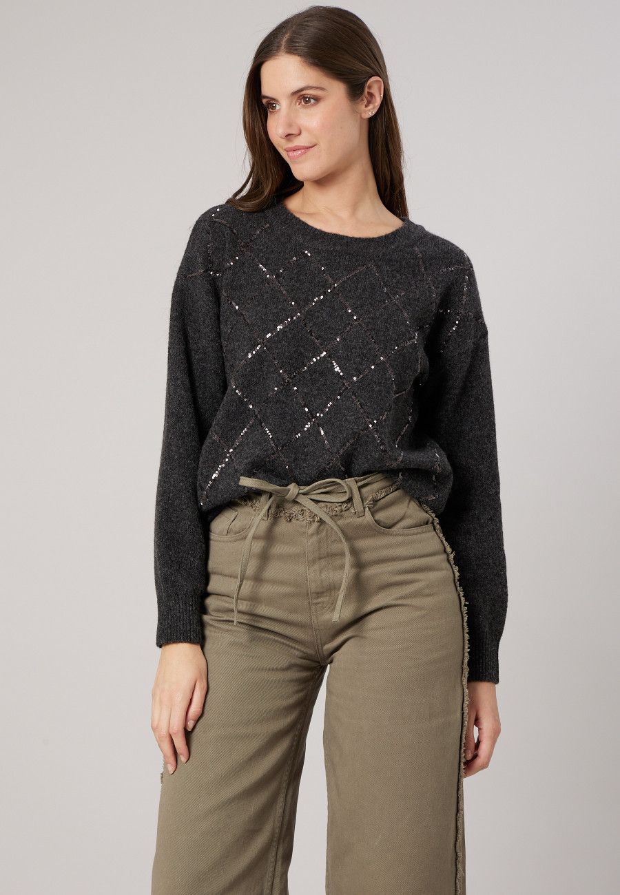 VANESS Sweater Grey Mel women-1