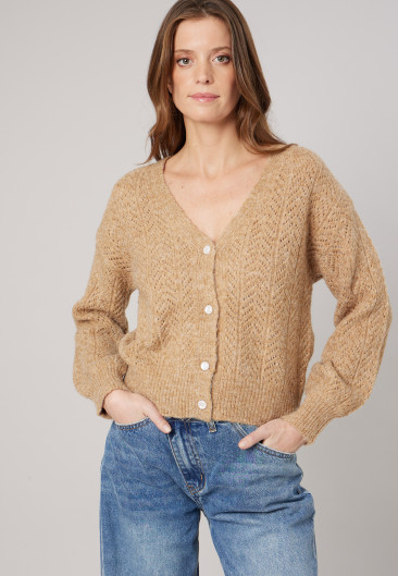 Cardigan DORFI Light Yellow femme-1