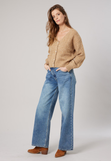 Cardigan DORFI Light Yellow femme-1