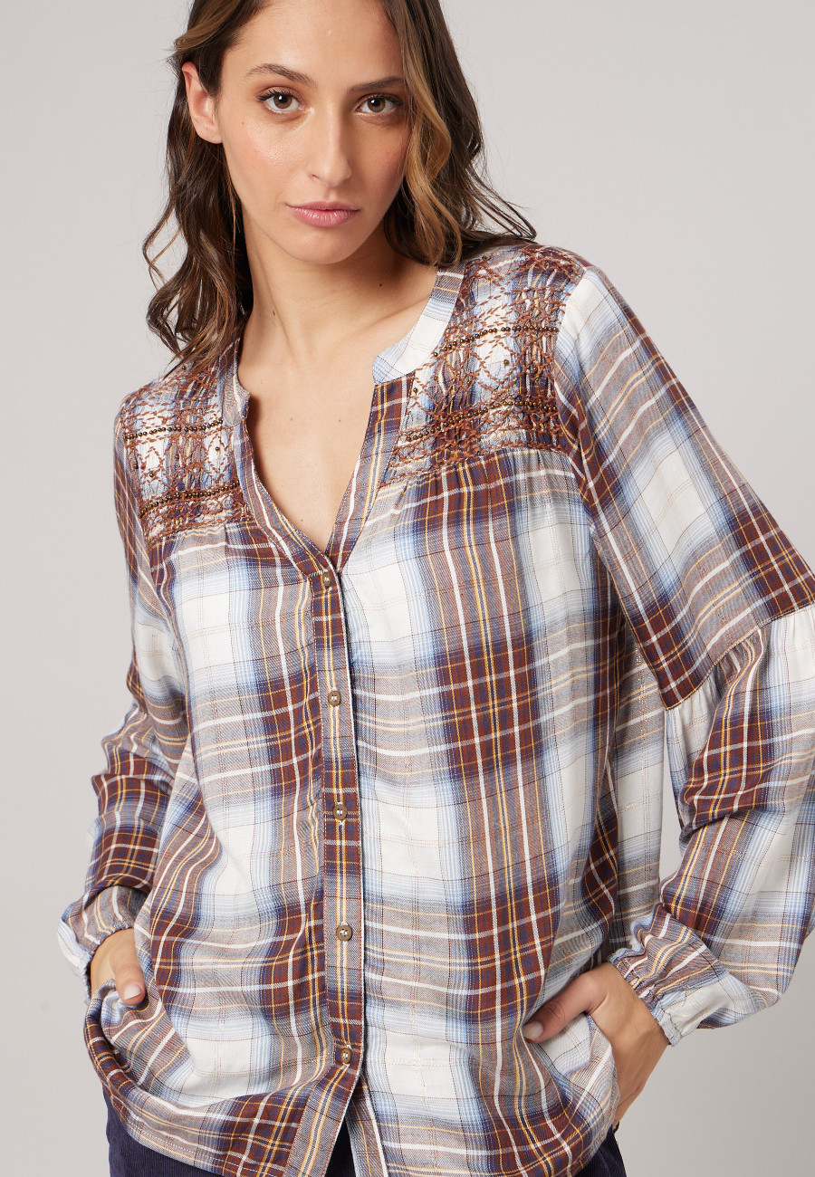 Blouse IZELIA Brown femme-3