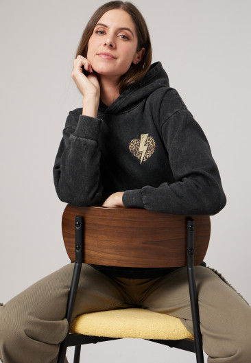 Sweat NAMASTE Noir charbon femme-1