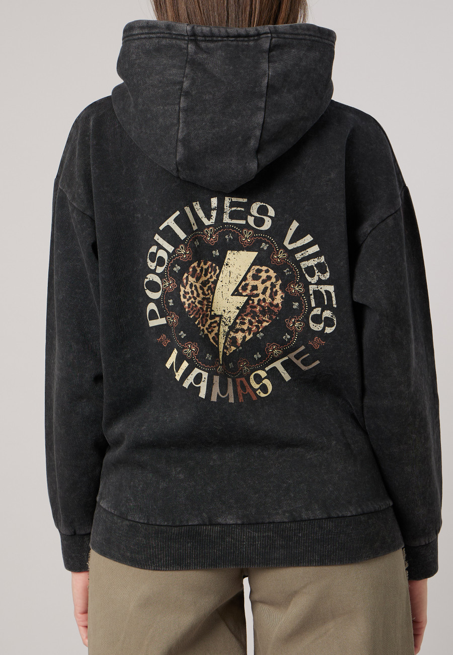 NAMASTE Sweatshirt Noir charbon women-4