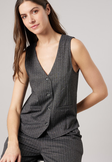 CAMBERLY Vest Dark Grey Mel women-1
