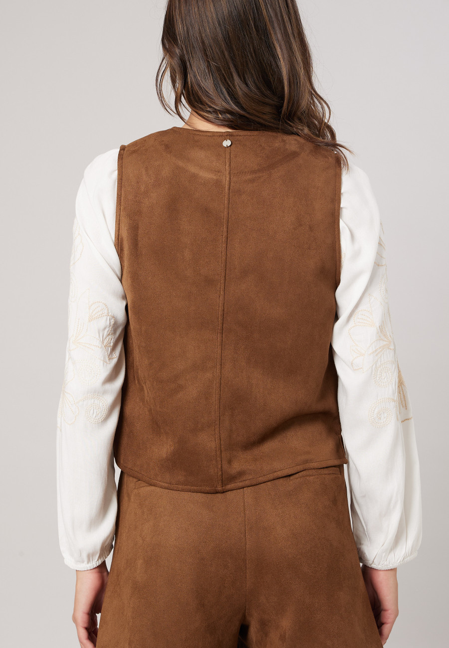 CLARISSA Vest Light Brown women-4