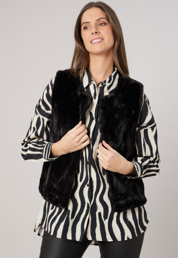 Gilet FUZZY Black femme-1