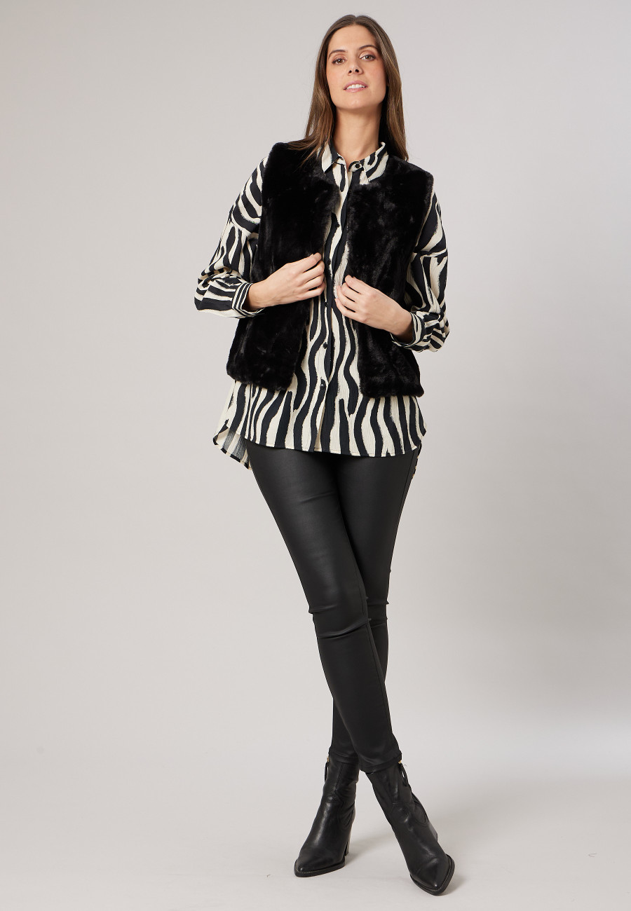 Gilet FUZZY Black femme-2