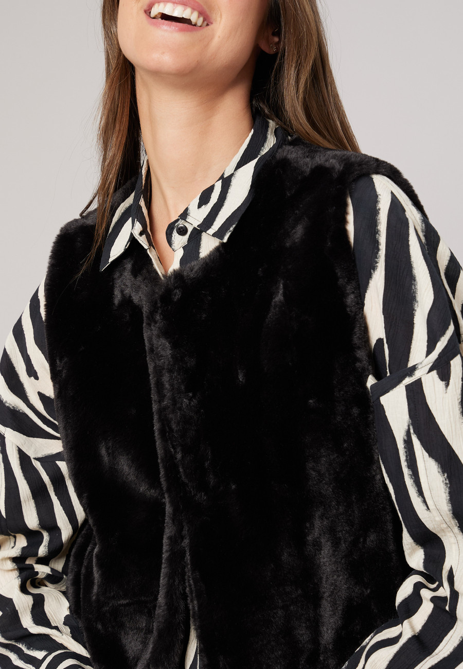 Gilet FUZZY Black femme-3