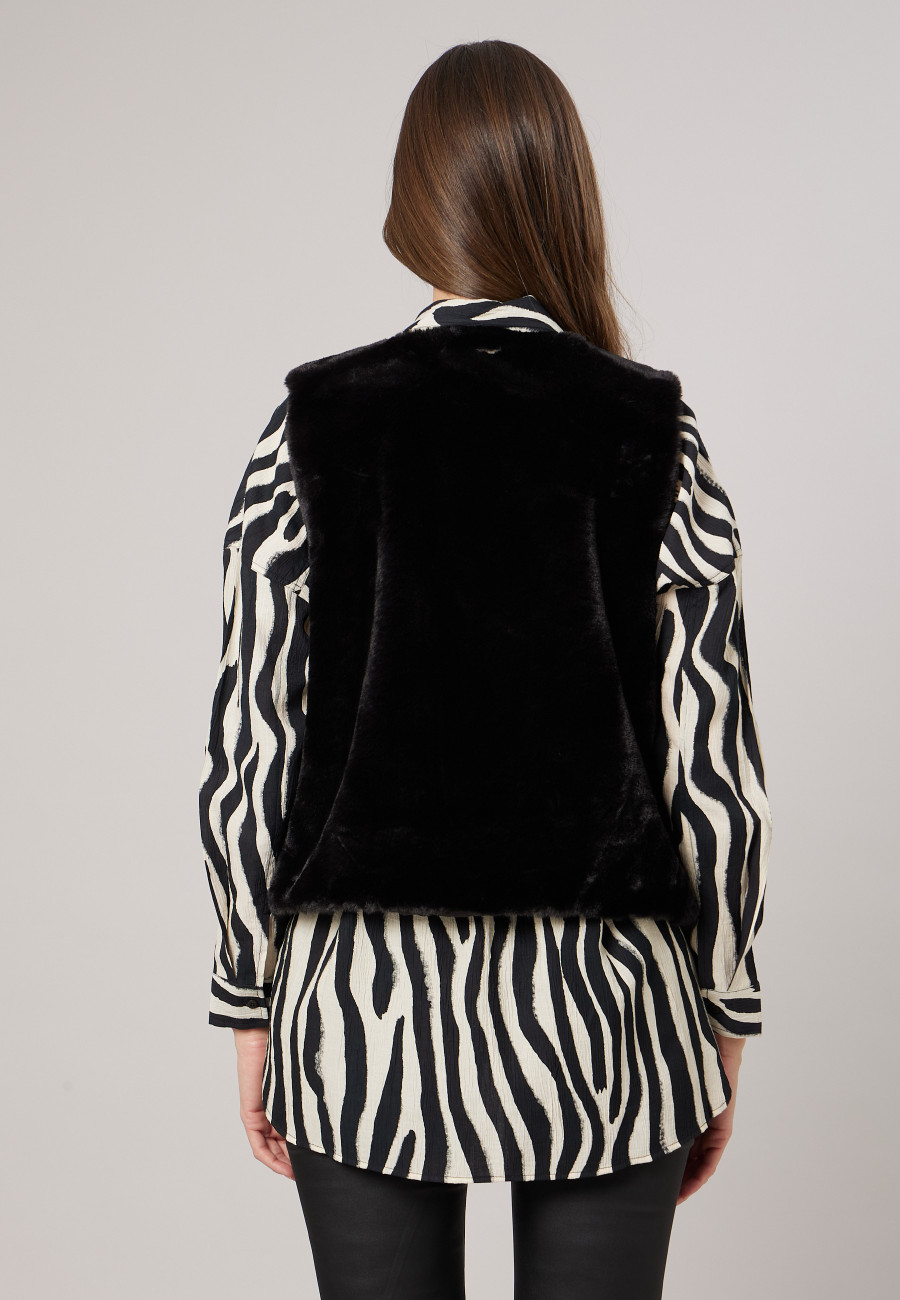 Gilet FUZZY Black femme-4