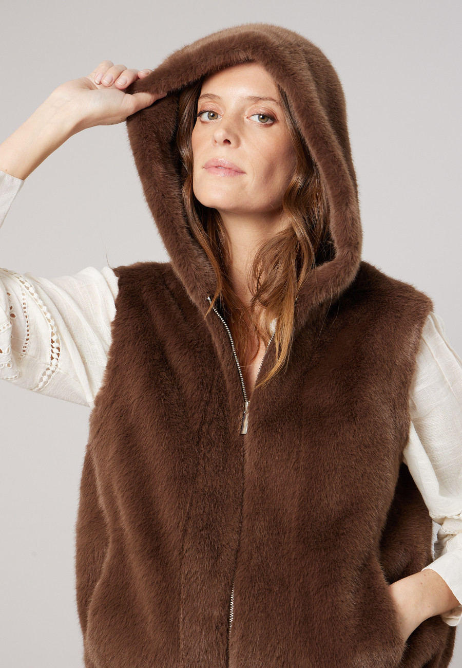 Gilet LILIA Taupe femme-3