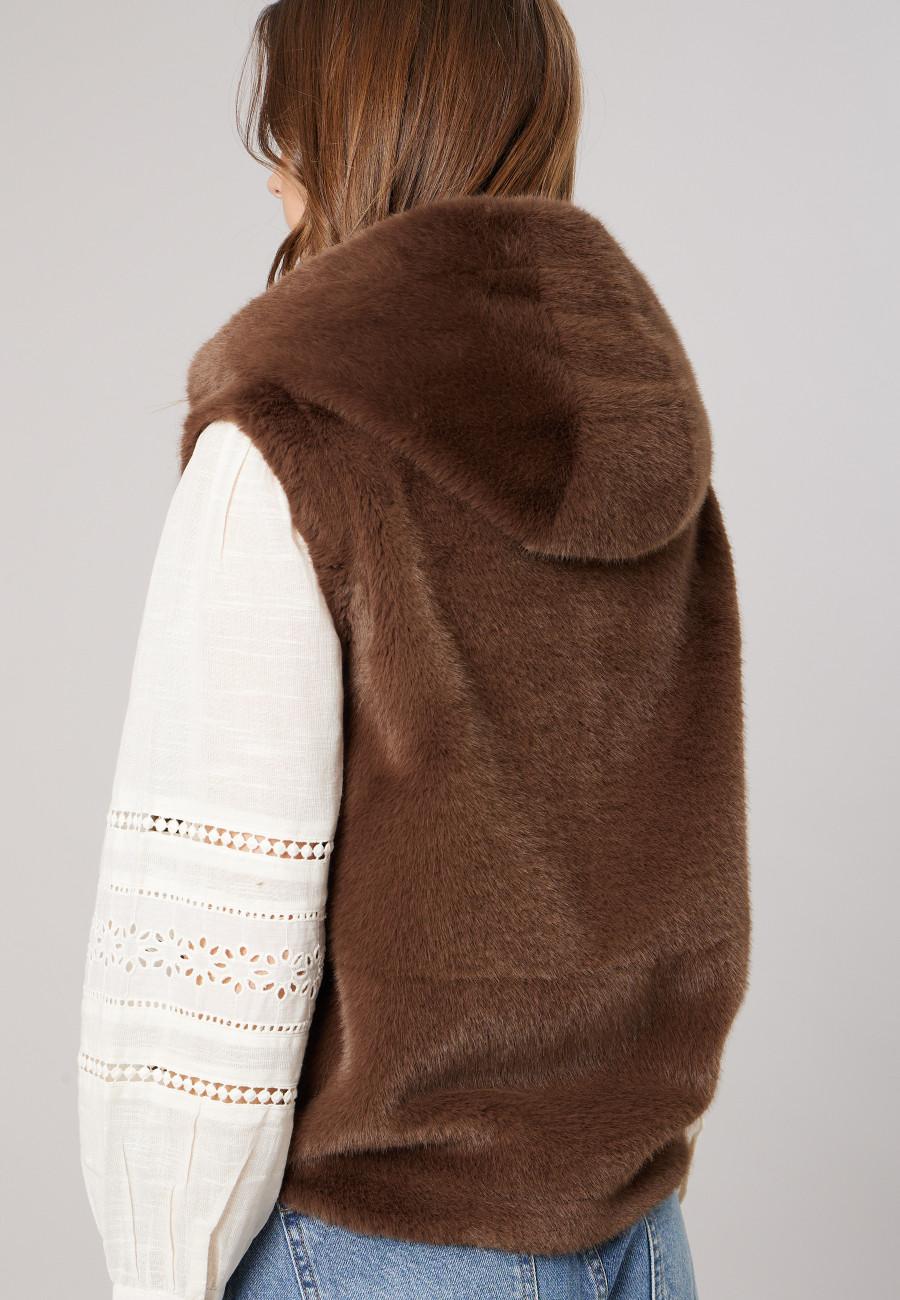 Gilet LILIA Taupe femme-4