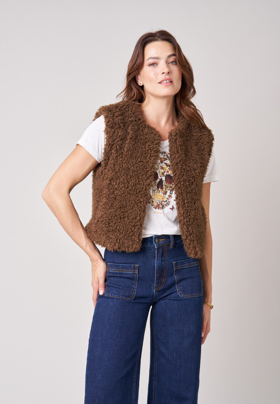 Gilet VAELINA Light Brown femme-1