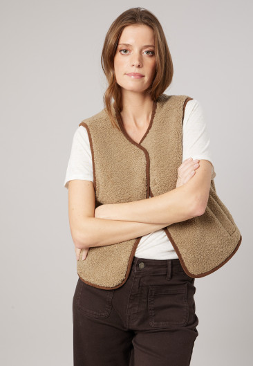 Gilet AZMIRA Beige femme-1