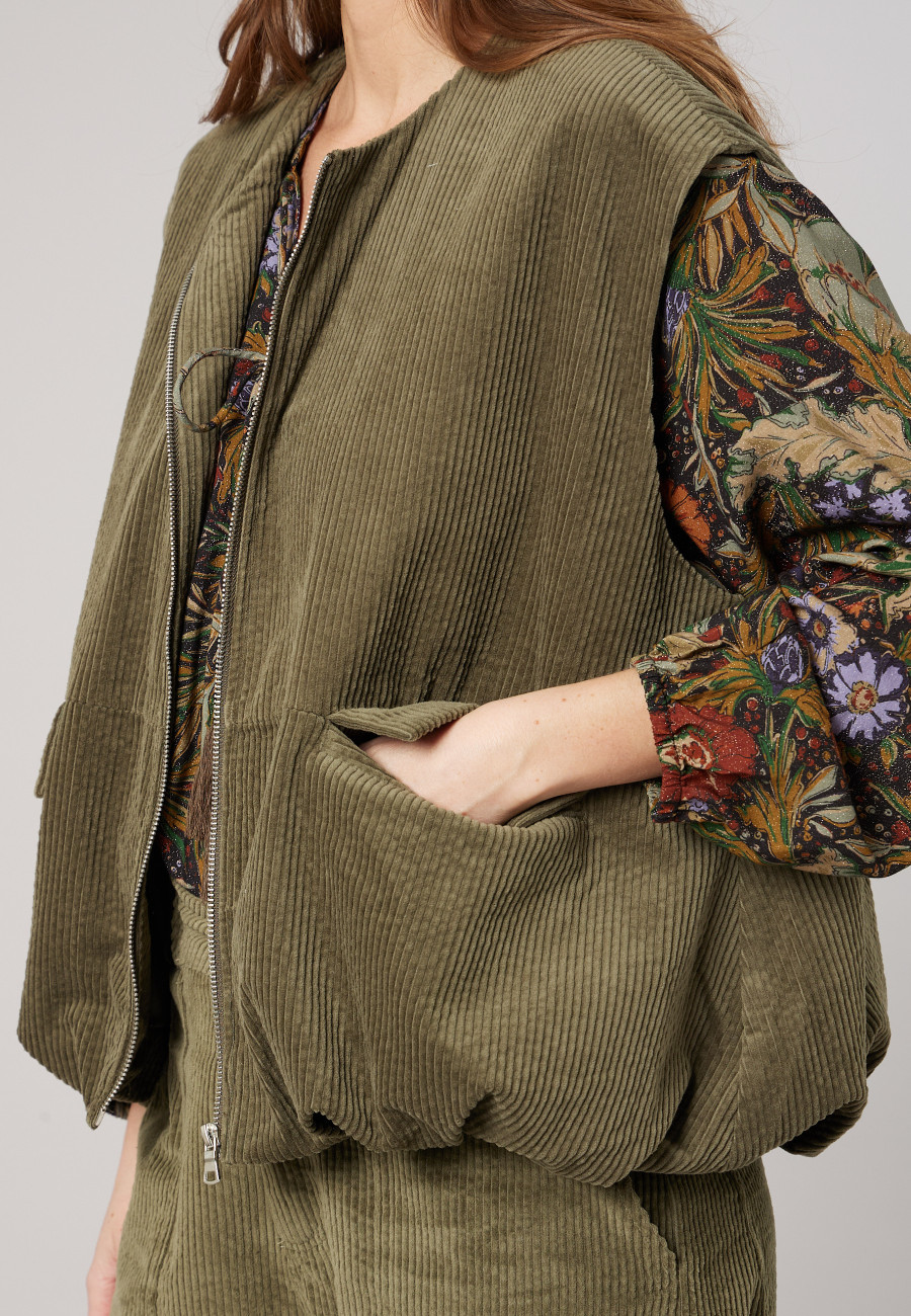 Gilet ZOSTINE Dark Khaki femme-3