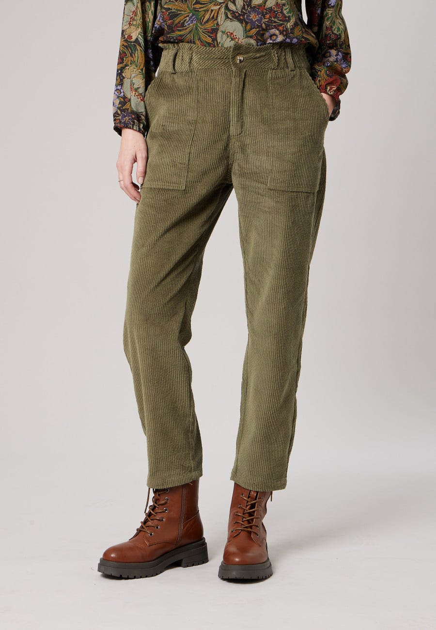 Pantalon WENDELI Dark Khaki femme-2