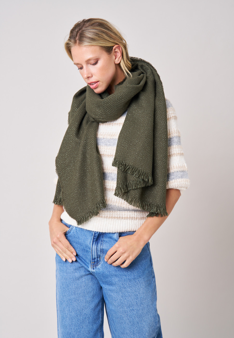 Écharpe MORGANE Dark Khaki femme-1