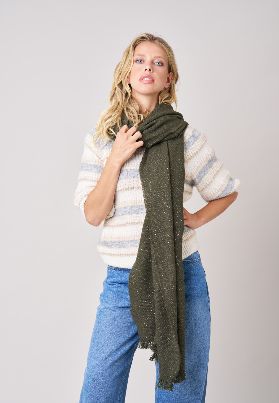 Écharpe MORGANE Dark Khaki femme-2