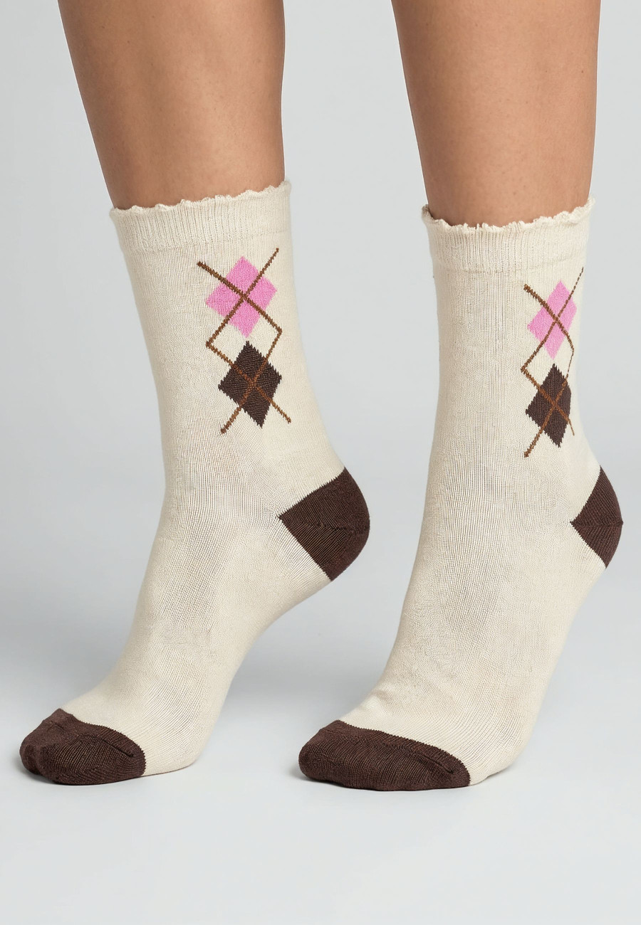 Chaussettes DIAMOND Rose femme-4