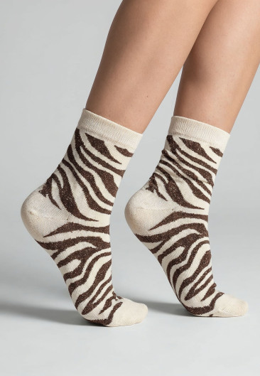 ZEBRA Socks Light Brown women-1