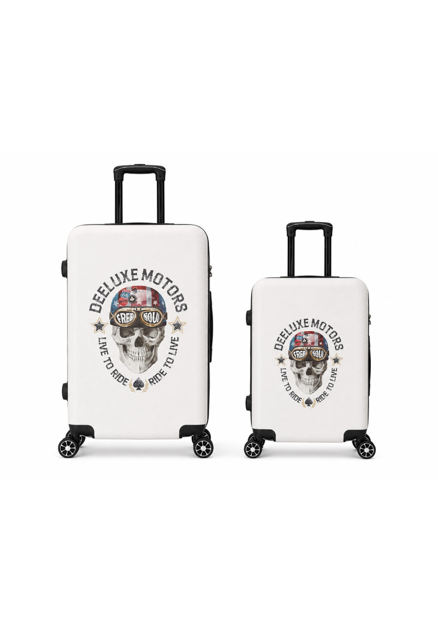Set de 2 valises grande taille + cabine 4 roues 75/55 cm ABS - FREE SOUL - DEELUXE