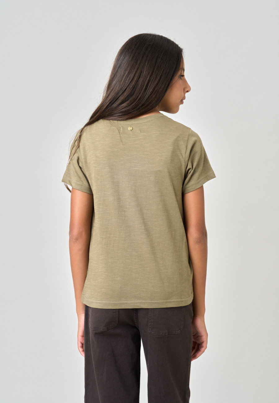 T-shirt BESKULL Light Khaki fille-4