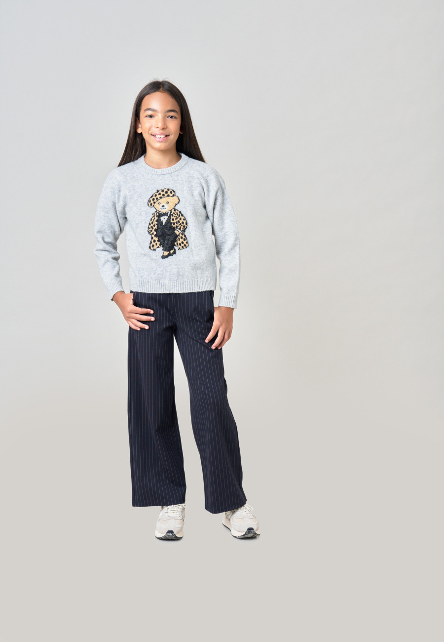 SWEATBEAR Sweater Light Grey Mel girls-2