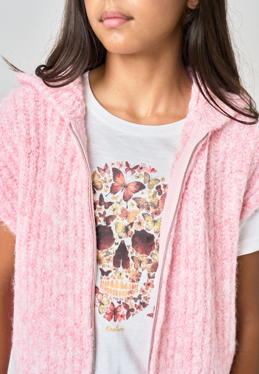 ALIAMA Vest Light Pink girls-4