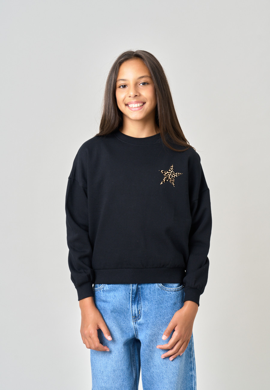 Sweat LEOSTAR Black fille-1