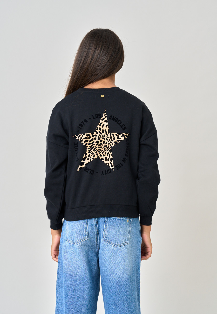 Sweat LEOSTAR Black fille-2