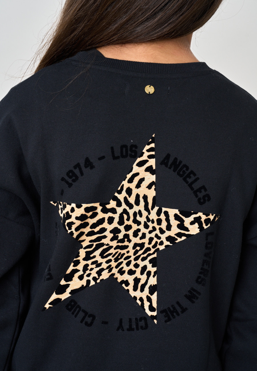 Sweat LEOSTAR Black fille-4