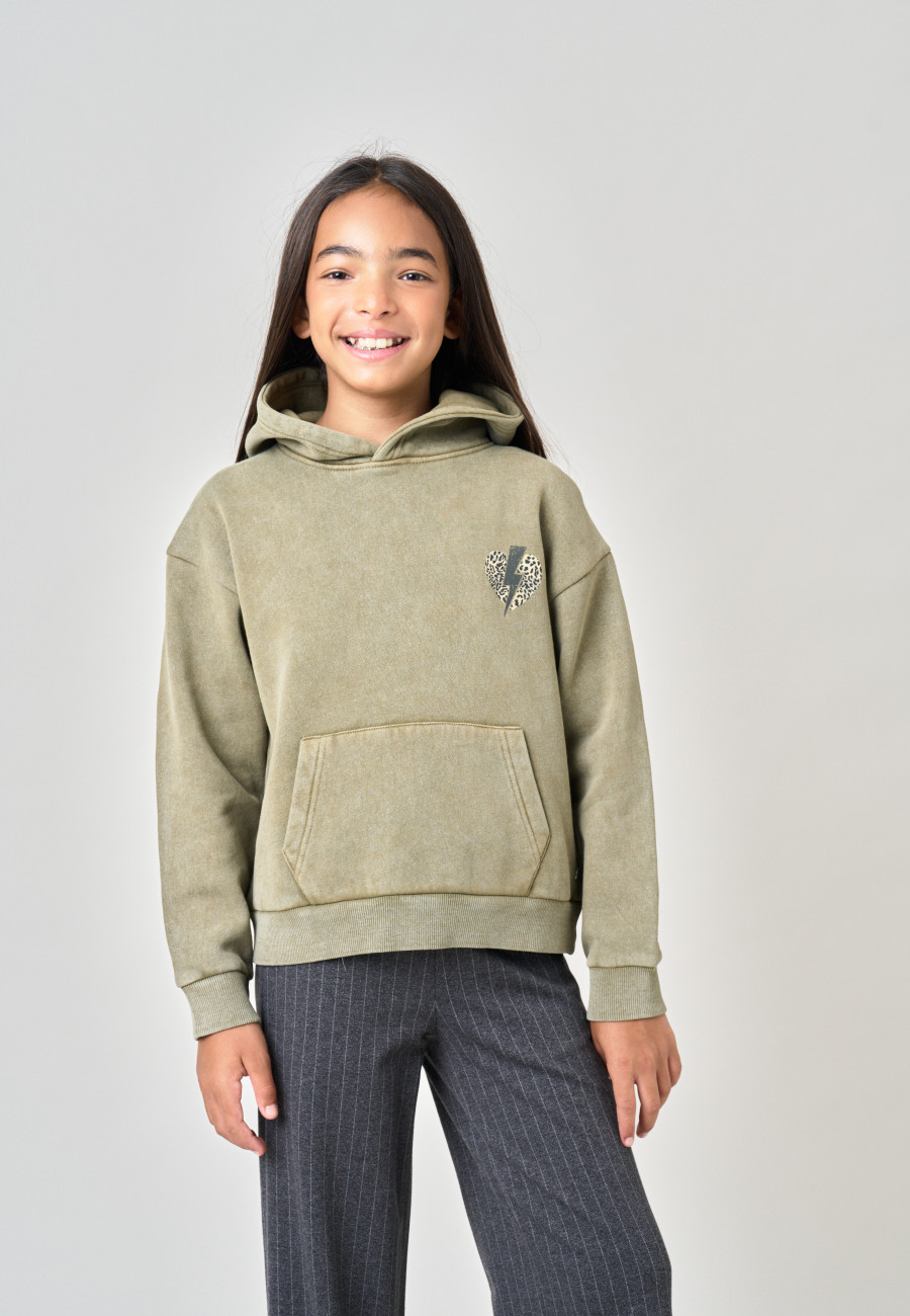 Sweat NAMASTE Light Khaki fille-1