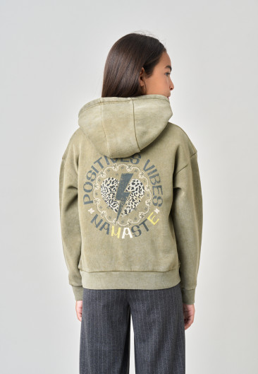 NAMASTE Sweatshirt Noir charbon girls-1