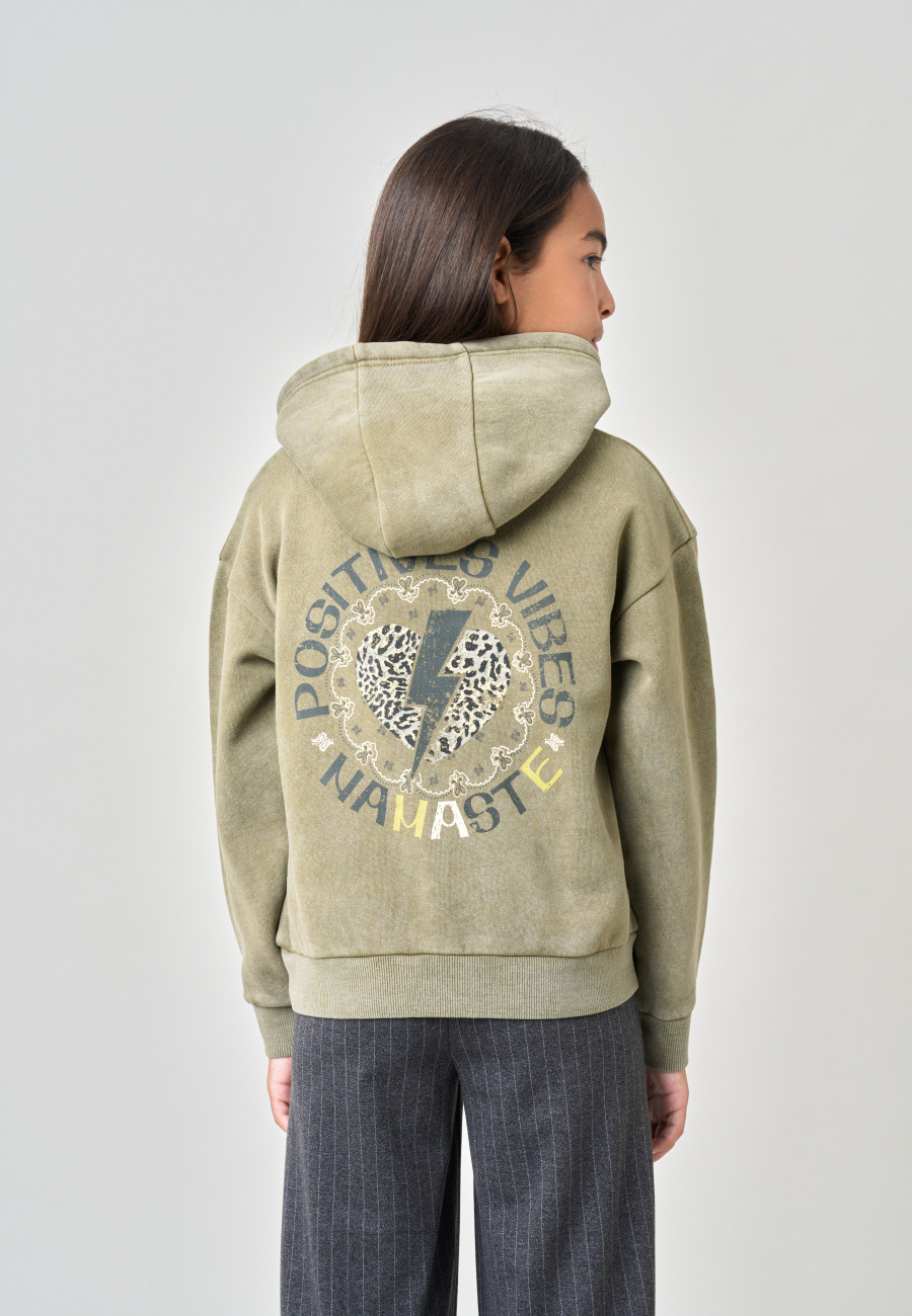 NAMASTE Sweatshirt Light Khaki girls-2