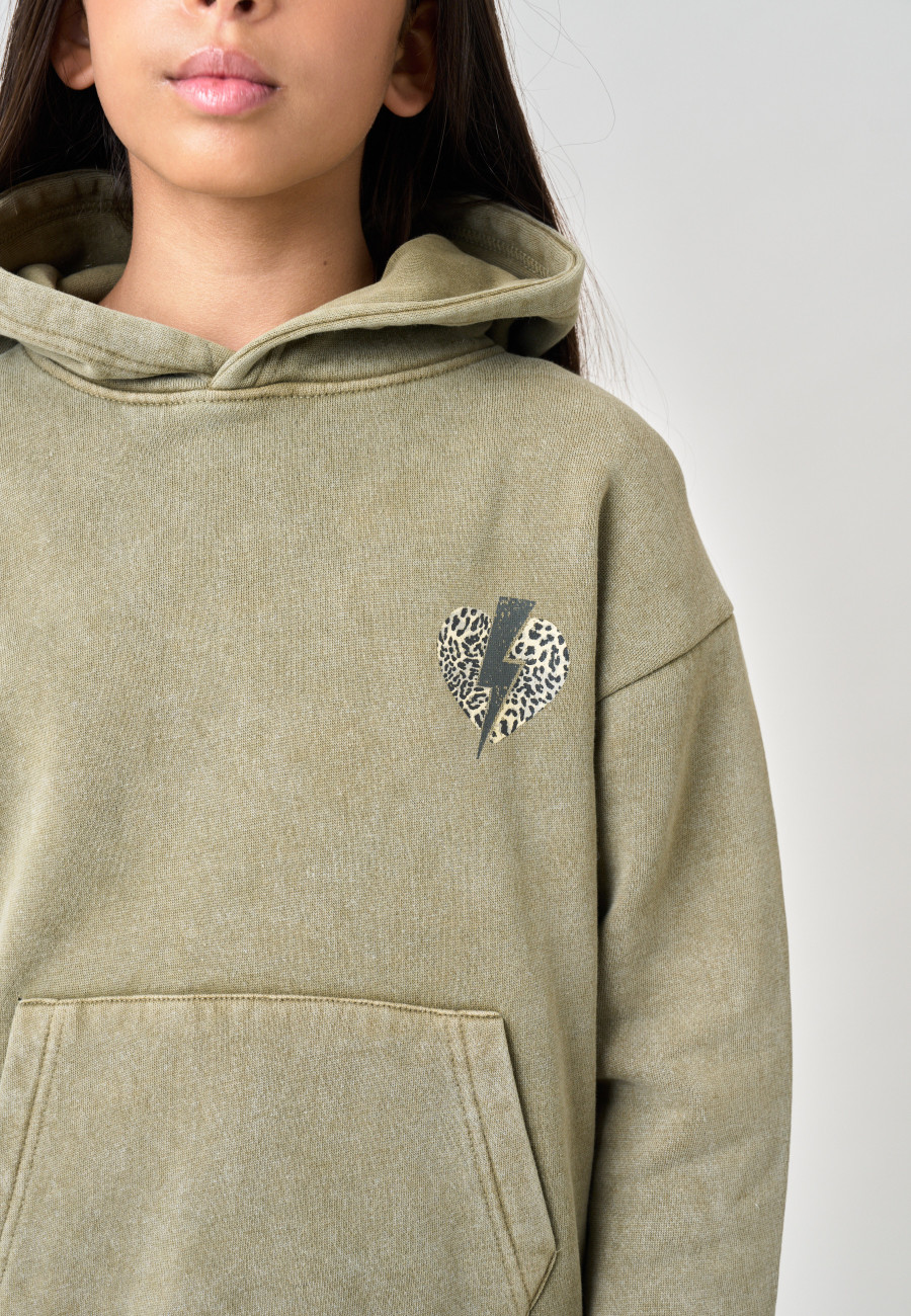 NAMASTE Sweatshirt Light Khaki girls-4