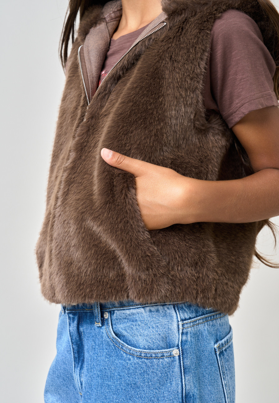 Gilet LILIA Taupe fille-3