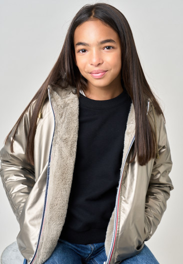 Blouson ISSIA Taupe fille-1