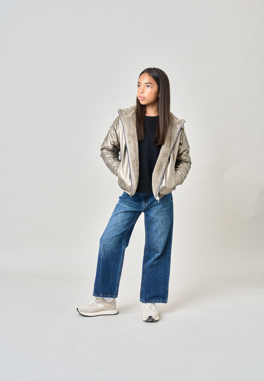 Blouson ISSIA Taupe fille-4