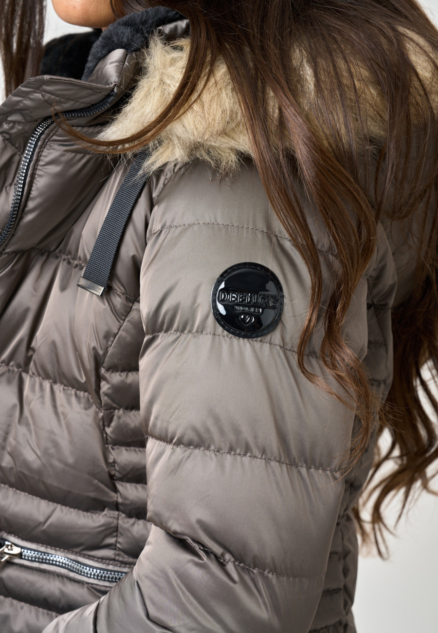 GINNIE Down Jacket Taupe girls-3